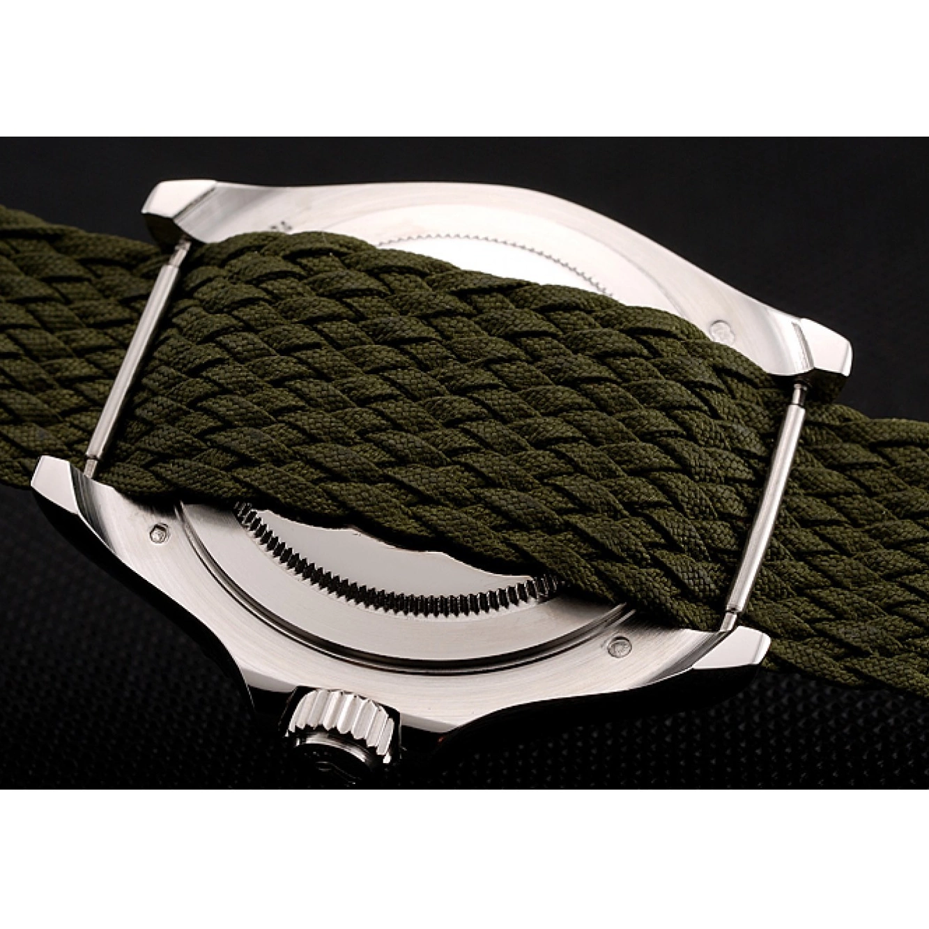 Aaa fake watches Dial Master Yacht Green Fabric Green Bracelet Rolex 1453869 0612
